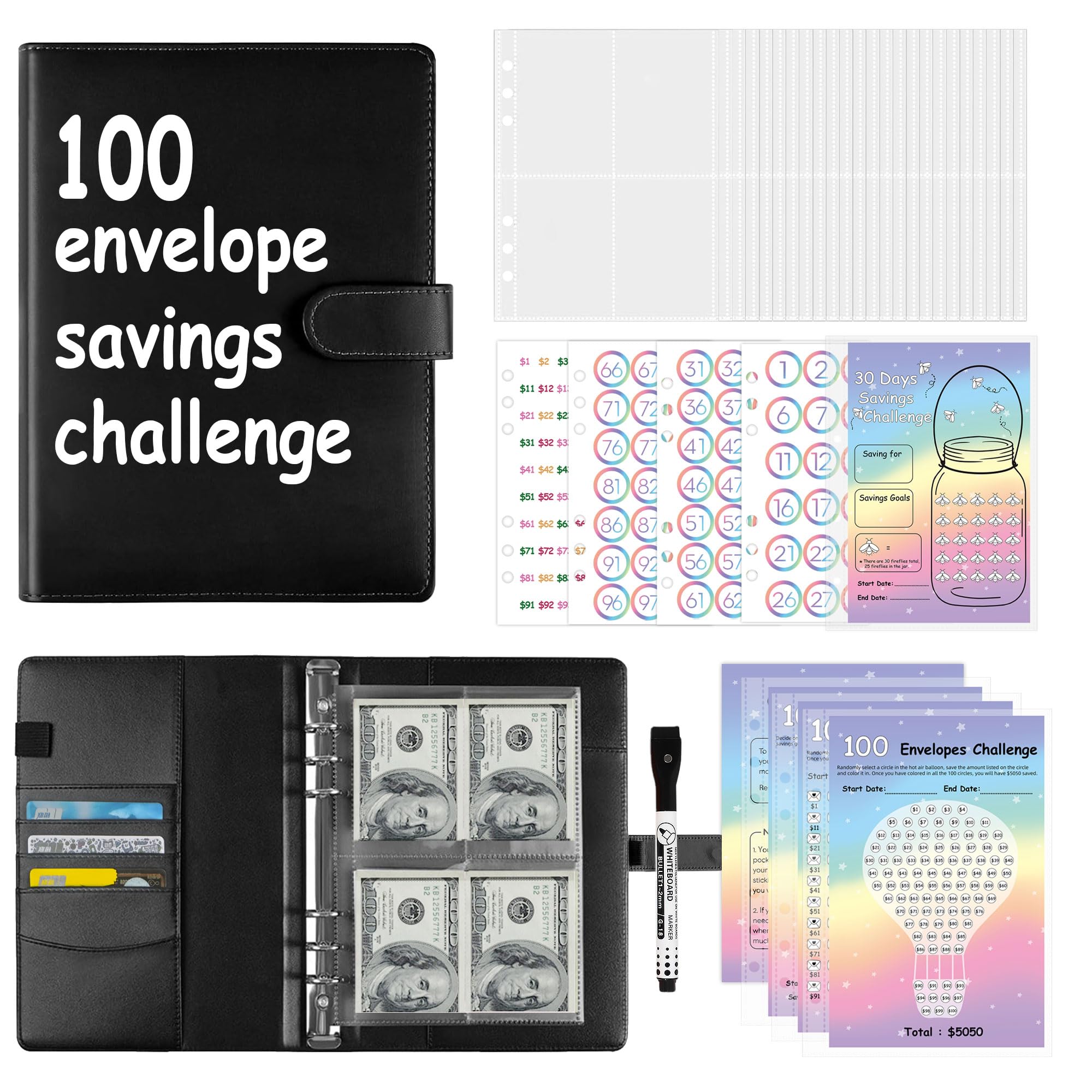 早い者勝　韓国　バインダー　貯金　現金管理　セービングボックス　100チャレンジ 早い者勝 韓国 バインダー 貯金 現金管理 セービングボックス 100