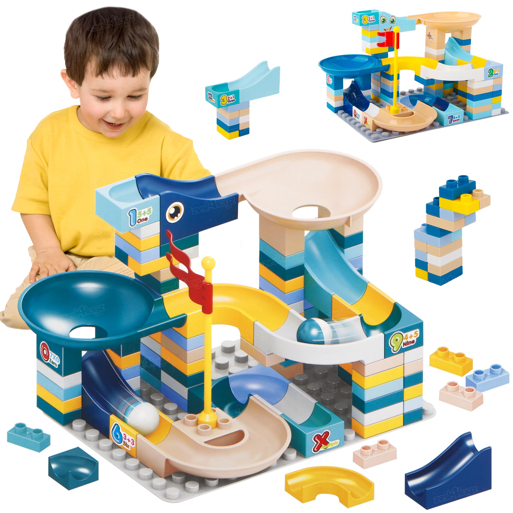 Zest 4 Toyz 100 Pieces Building Blocks Funnel Slide DIY Sets Bricks Assembly Block Marble Run Slide Track Set Toys for Kids (B0CL533B8K) Amazon Price History, Amazon Price Tracker