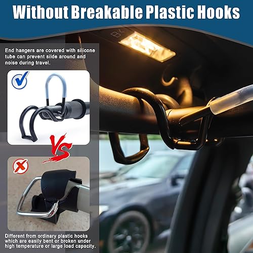 Miniatura 2 de Barra de ropa para automóvil, barra de ropa resistente para vehículos, organizadores de almacenamiento de tela ajustable, para viajes, exteriores,