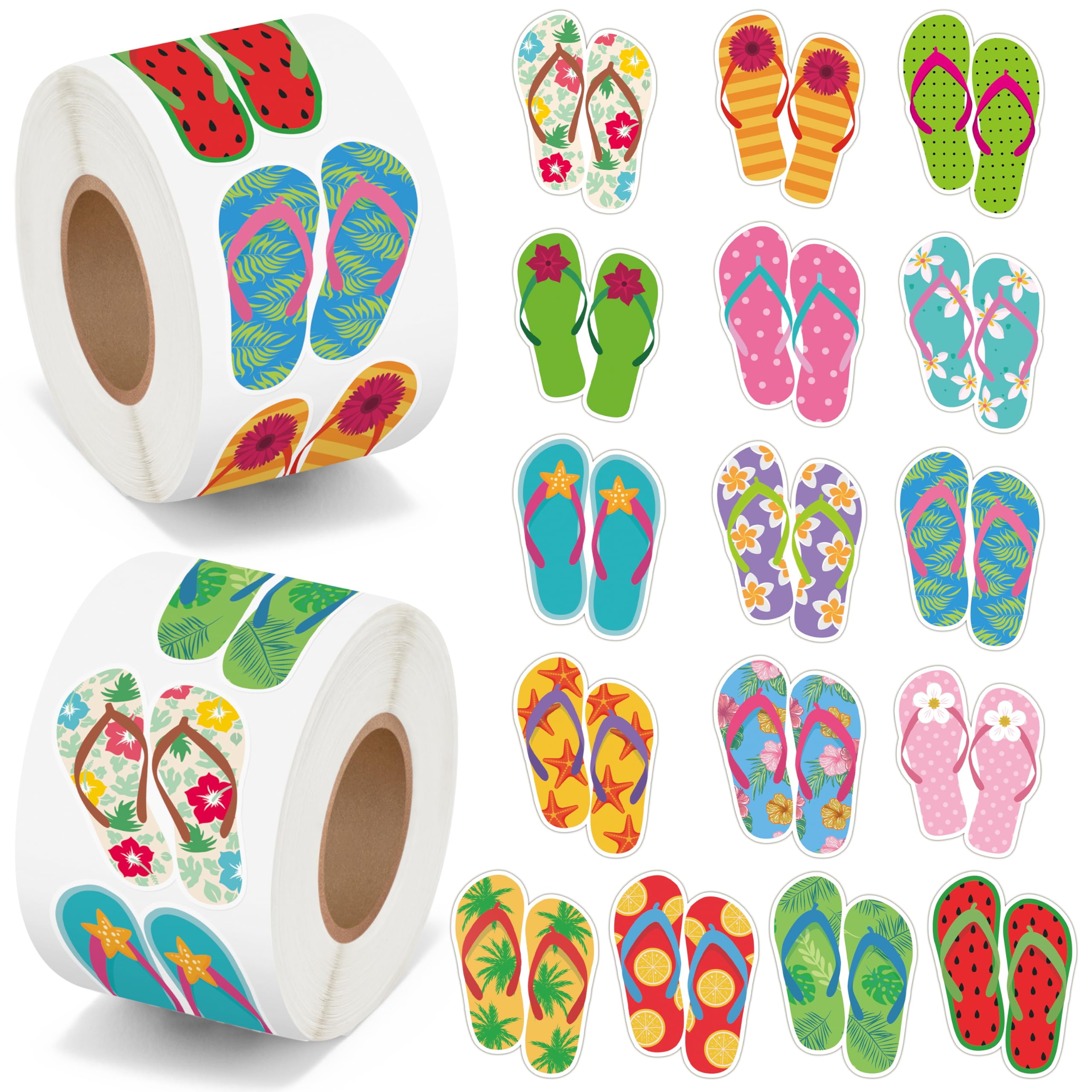 Summer Flip Flop Waterproof Vinyl Residue Free Removal Sticker