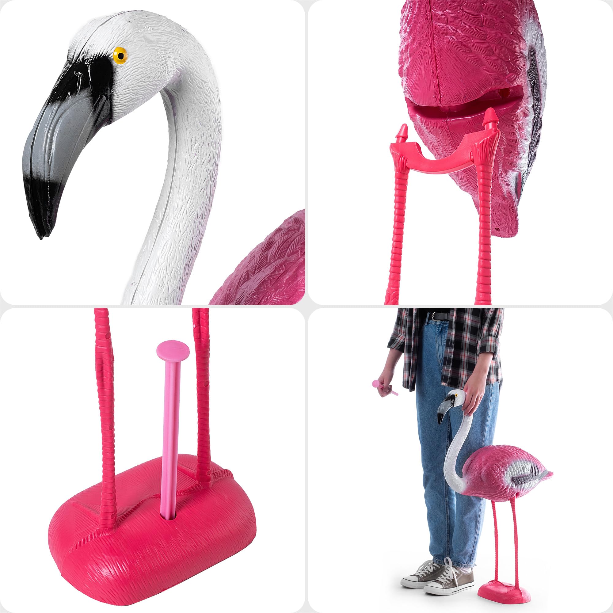 KADAX Figura da giardino fenicottero, 80 cm, decorazione da giardino in plastica, statuetta da giardino esotica, statuetta da laghetto rosa, decorazione da giardino per laghetto (80 cm)