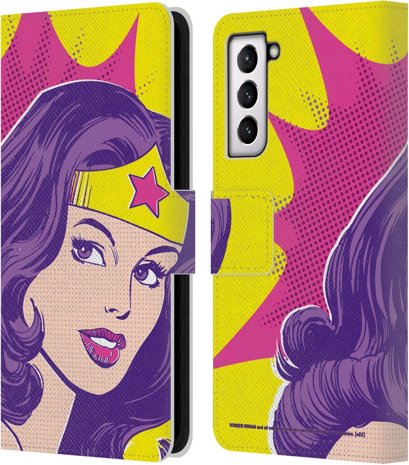 Head Case Designs Officially Licensed Wonder Woman DC Comics Distressed Vintage Art Leather Book Wallet Case Cover Compatible with Samsung Galaxy S21 5G