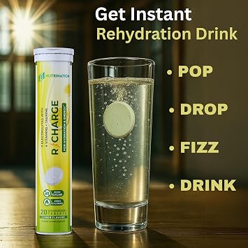 Electrolytes Hydration Tablets | 40 Effervescent Rehydration Tablets | 5 High Strength Electrolytes with Added Vitamin B6, B12, C & D | 250mg Taurine for Energy, Lemon Flavour