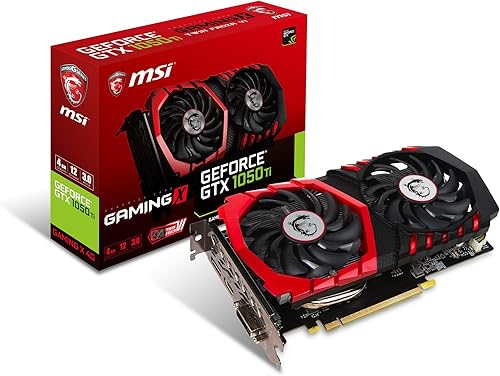 Tarjeta gráfica MSI GAMING GeForce GTX 1050 Ti 4GB GDRR5 128-bit HDCP Support DirectX 12 TORX 2.0 tarjeta de gráficos (GTX 1050 TI GAMING X 4G)