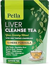 Liver Cleanse Tea – 10-Herb Formula with Milk Thistle Dandelion Burdock Turmeric Ginger Nettle Leaves Peppermint Lemongrass Licorice & Fennel – Vegan Kosher Caffeine-Free Loose Leaf Tea – 25 Servings