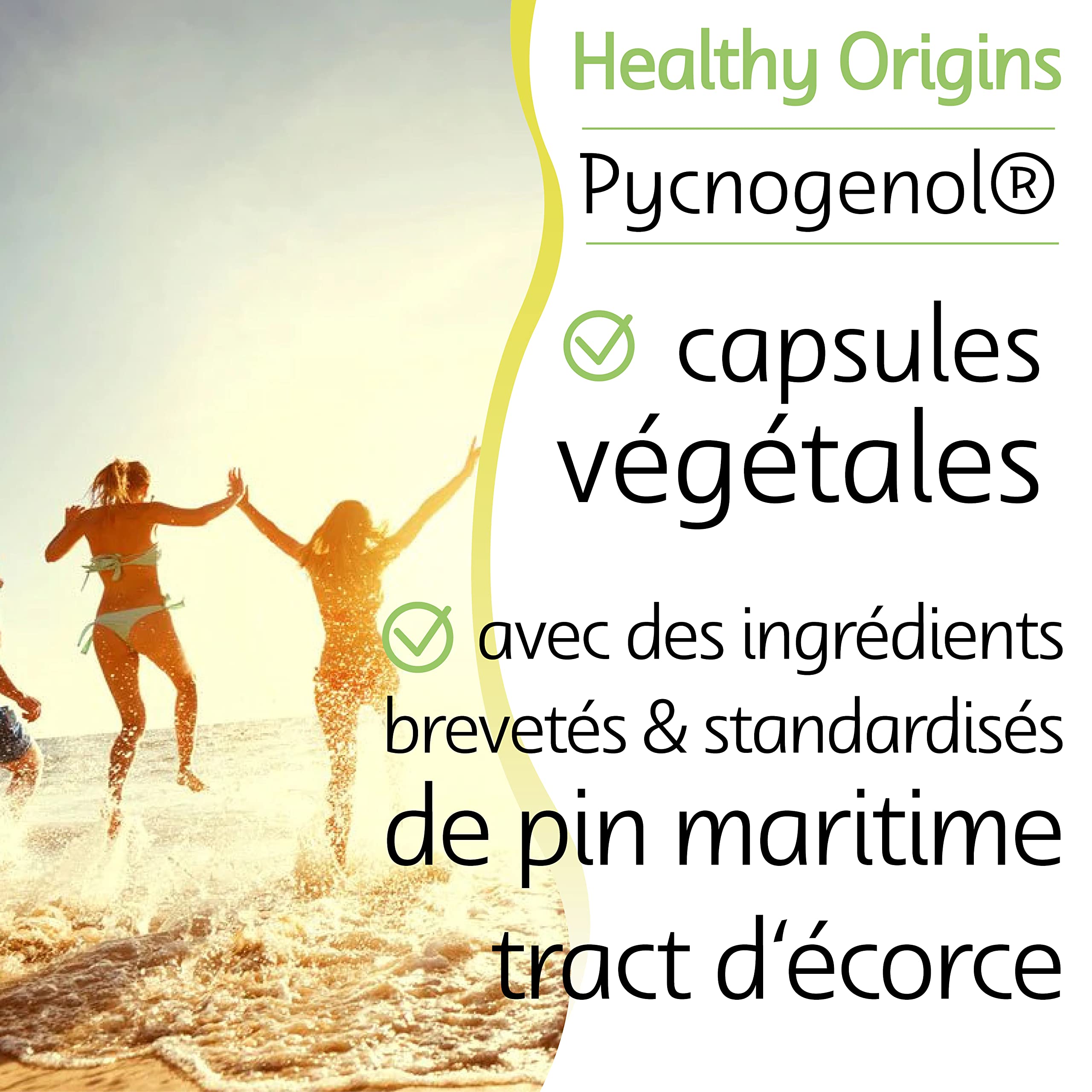 Healthy Origins, Pycnogenol, 100 mg, 60 Gélules végétaliennes, Pin Maritime, Sans Gluten, Sans Soja, Végétarien