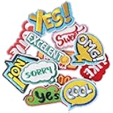 FR Personalized Text Iron on Patches,Sew On/Iron On Embroidered Patches Applique for Clothes, Dress, Hat, Jeans, DIY Accessories - 12 Pcs