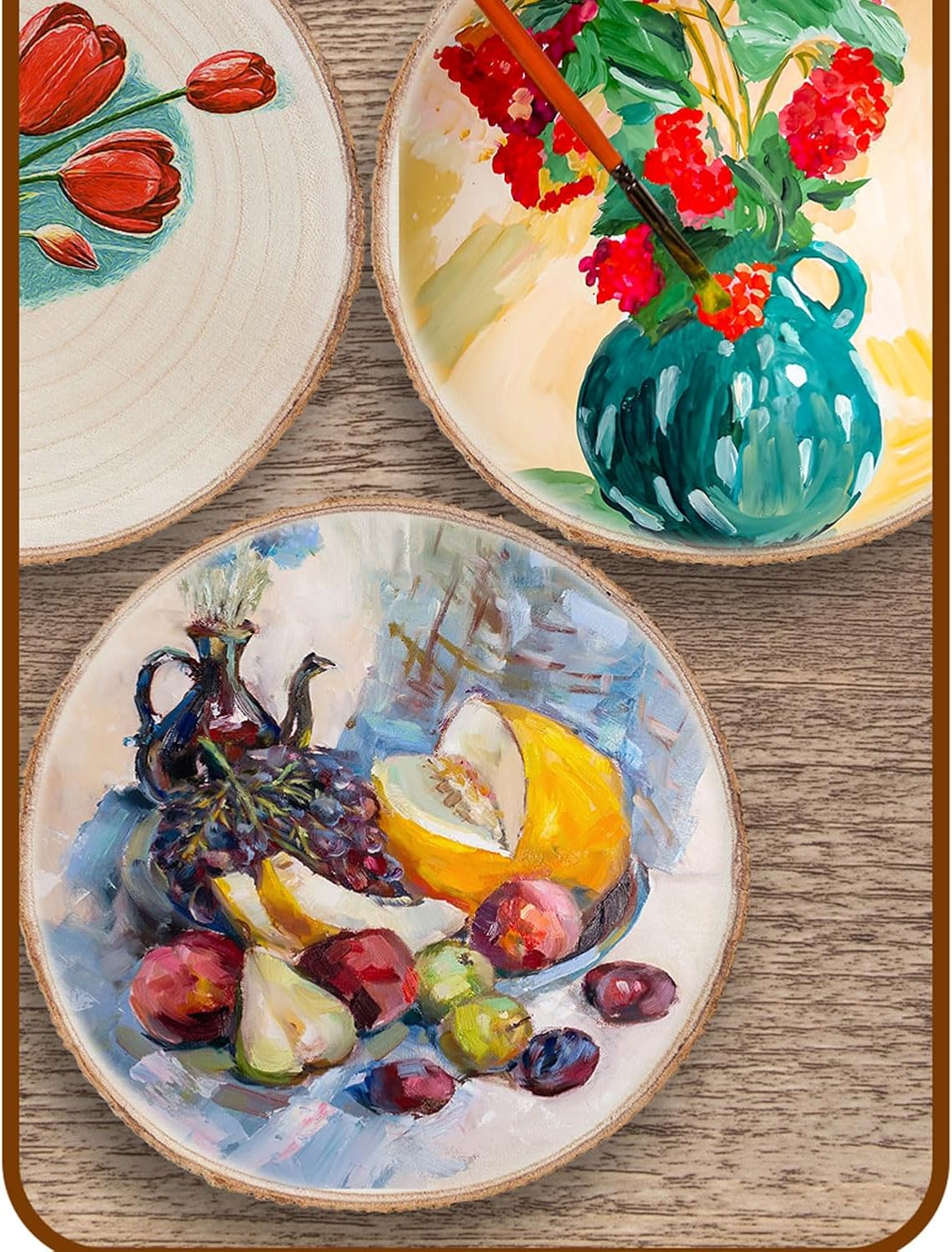 Set of (10) 9-10 Inches Wood Slices, Wood Centerpieces for Tables, Wood Slices for Centerpieces, Unfinished Wood Rounds for Rustic Wedding, Baby Shower, Party, Natural Paulownia Slabs - Image 6