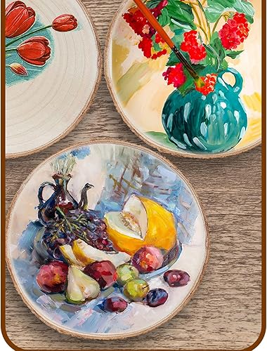 Miniatura 6 de Juego de (10) rebanadas de madera de 9 a 10 pulgadas, centros de mesa de madera para mesas, rebanadas de madera para centros de mesa, rondas de