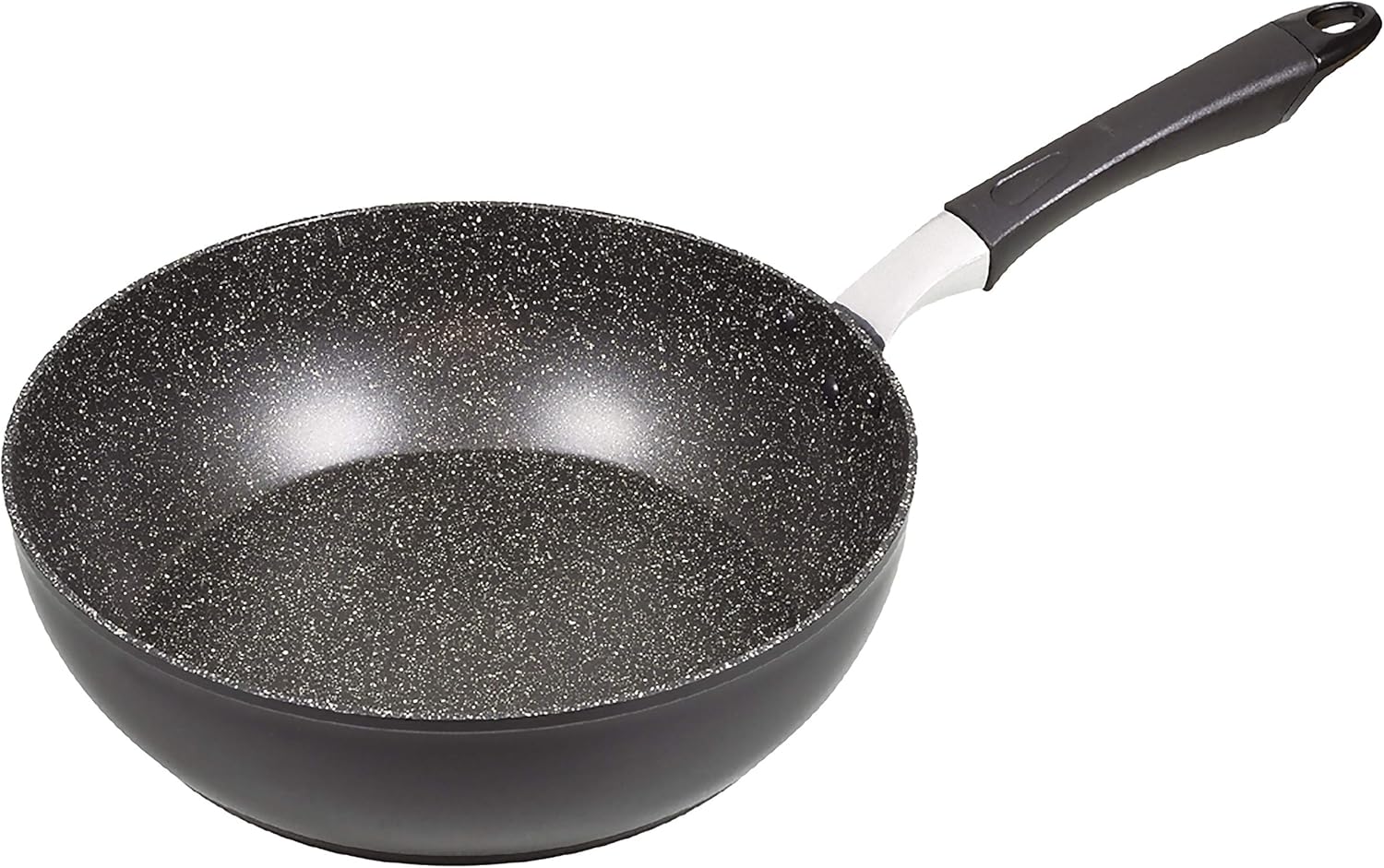 パール金属(PEARL METAL) Induction Compatible Deep Mega Marble Frying Pan, 深型フライパン 28cm, black (black 19-3911tcx)