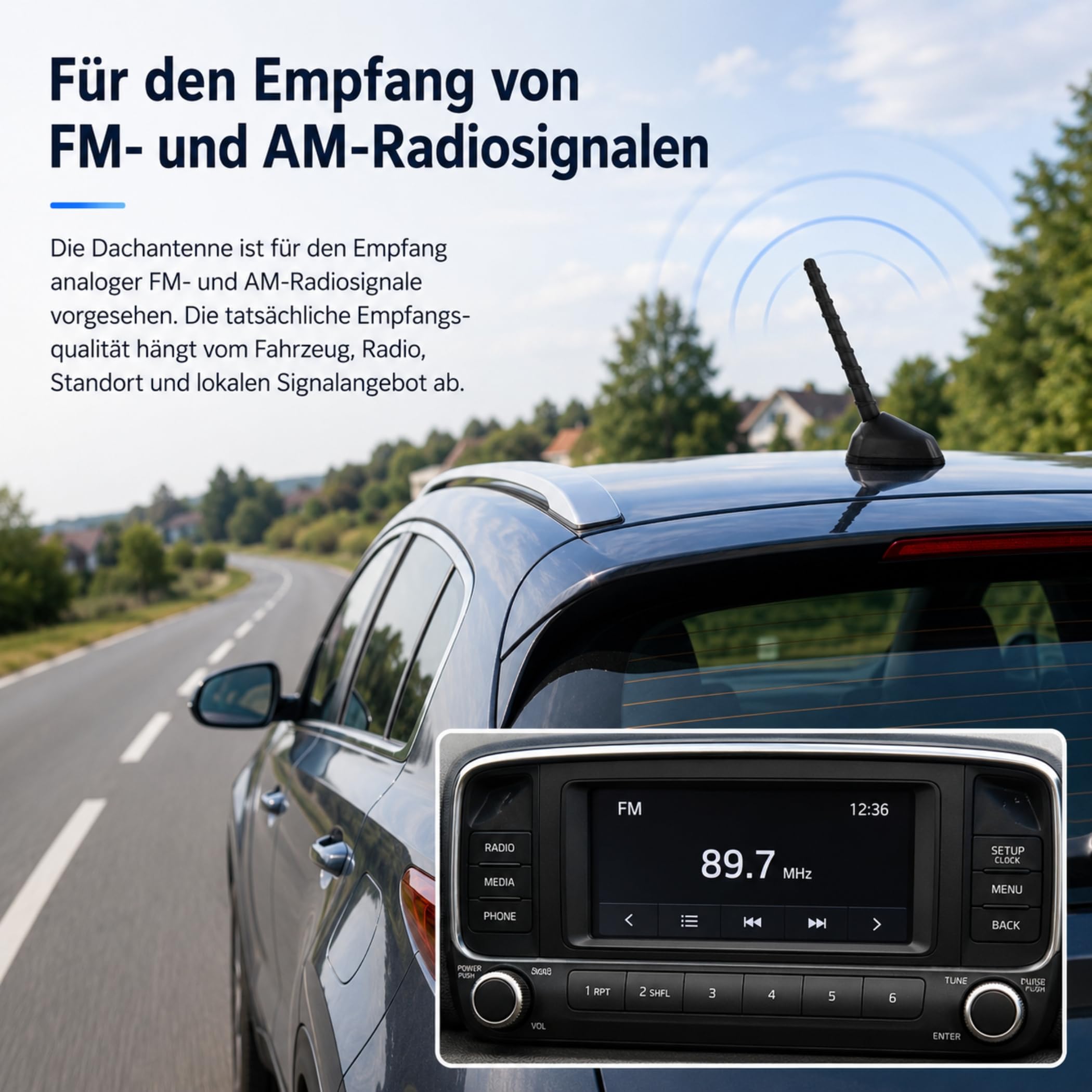 R15CS Stabantenne – Externe Dachantenne für Auto, AM/FM Radio für Hyundai, Toyota, KIA – Optimale Empfangsqualität für FM Radio | Ersatzantenne für Autoradio, AM/FM Empfang, einfache Montage, passend für viele Hyundai-, Toyota- und KIA-Modelle