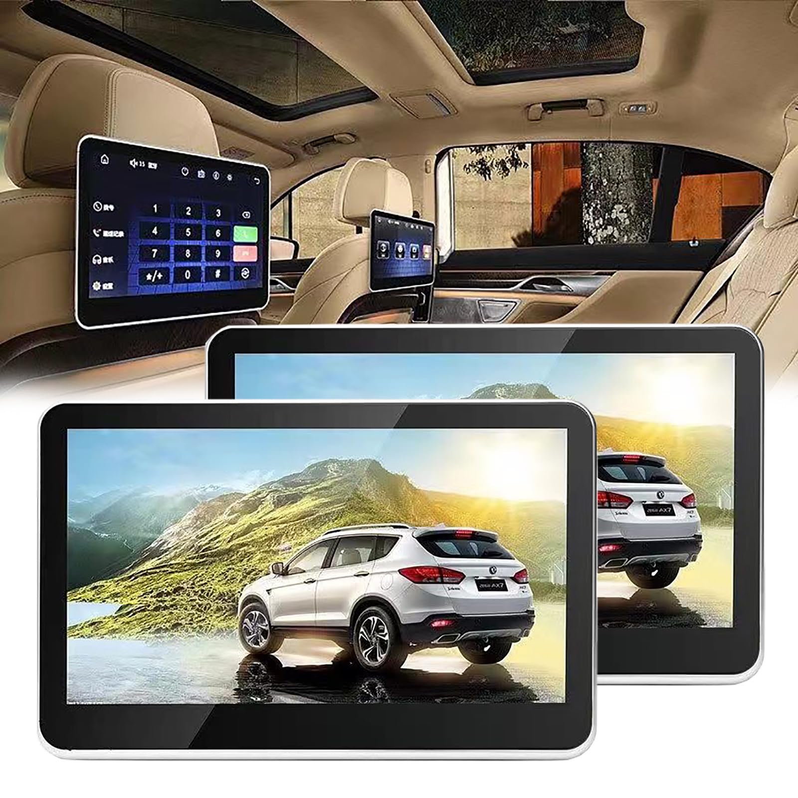 10.1-Inch Car Mp5 Player, Car TV Suitable For The Back Seat, Supports HD 1080P Full Format Decoding, Supports 3.5MM Headphones, Bluetooth, FM,2PCS