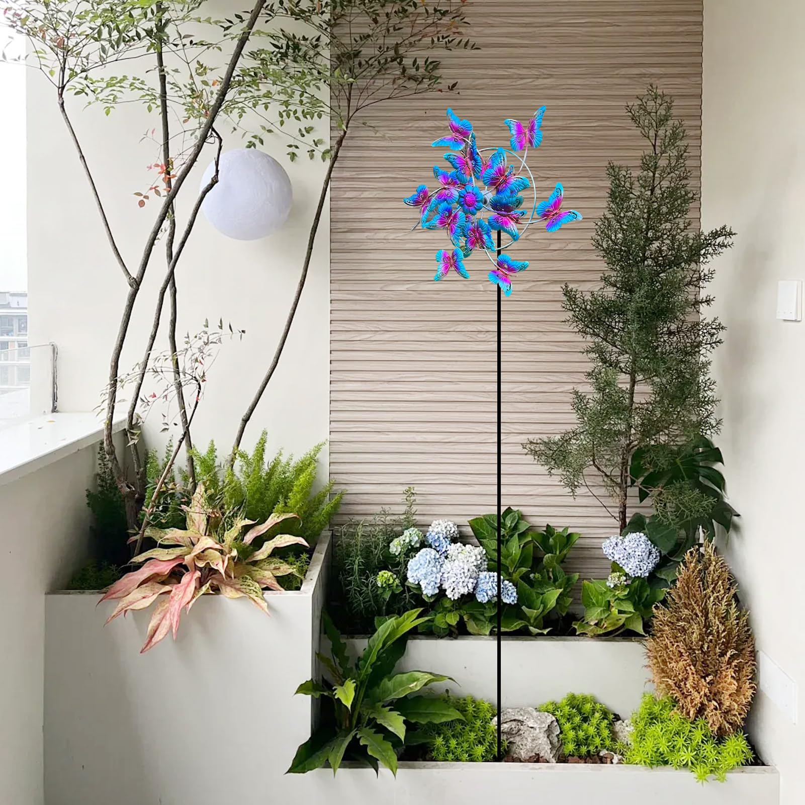 Molinete De Viento Metálico Decoración Jardín Exterior Resistente
