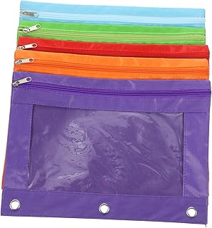 VILLCASE 5 Pçs Saco De Lápis Clipes Pasta Pasta De Lápis Pastas 3 Anéis Pasta Bolsa Pasta Sacos Pasta Cartões Titular Saco De Arquivo De Pano Saco De Armazenamento De Arquivo Escritório