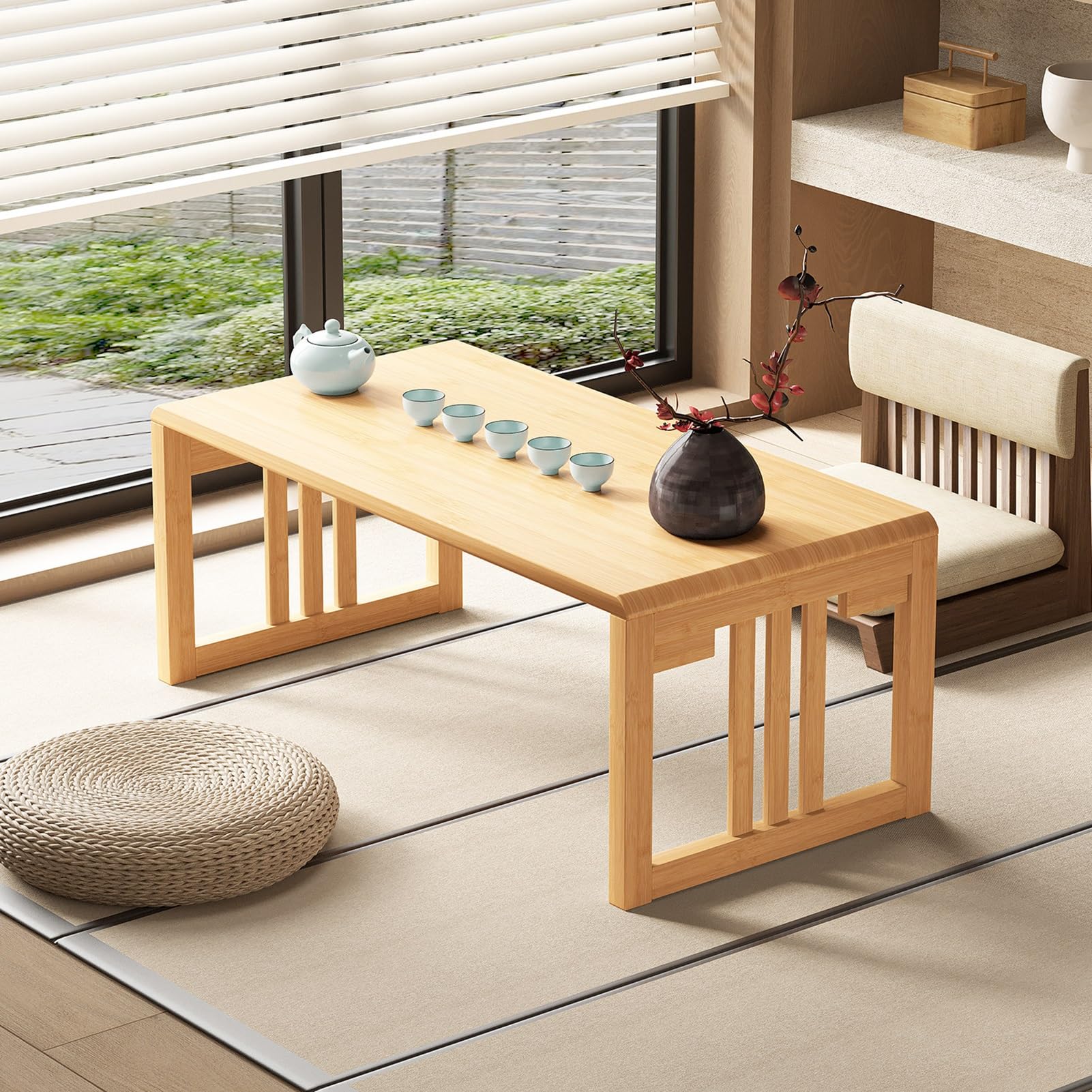 Table basse japonaise pliante : la solution gain de place salon