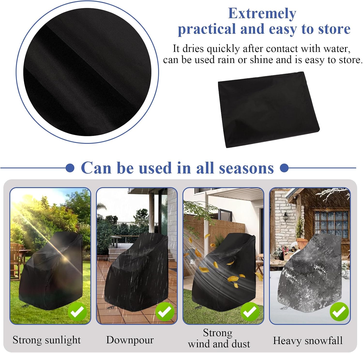 Electric Wheelchairs Cover, Waterproof 210D Oxford Fabric Wheelchair Covers, Dustproof Foldable Rollator Cover for Most Rollators, Prevent Rain, Wind, Sun & UV for Indoor & Outdoor Use (Black)