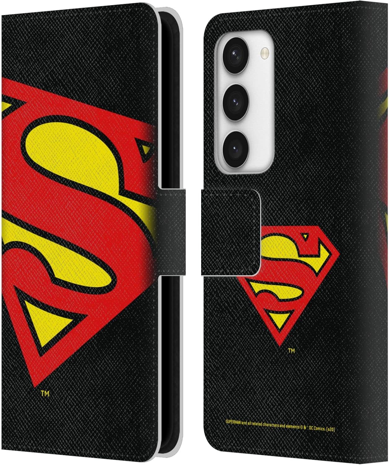 Head Case Designs Officially Licensed Superman DC Comics Camouflage Logos Leather Wallet Case Compatible with Samsung Galaxy S23 5G