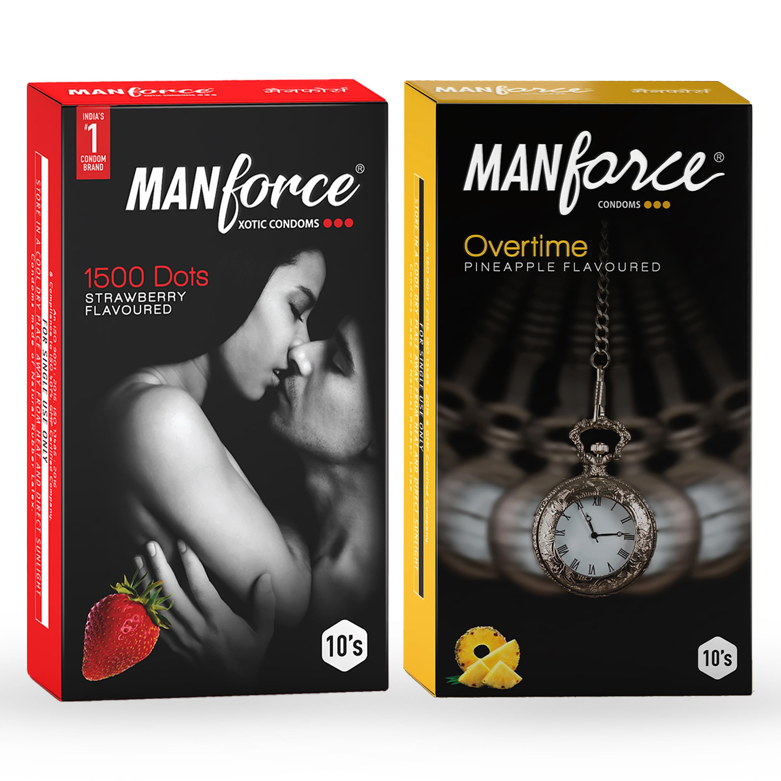 MANFORCE 3 in 1 Wild Ribbed Contour Dotted Strawberry Flavor Condoms - 10 Pieces & Overtime Pineapple 3in1 (Ribbed Contour Dotted) Condoms - 10 Pieces-image-29