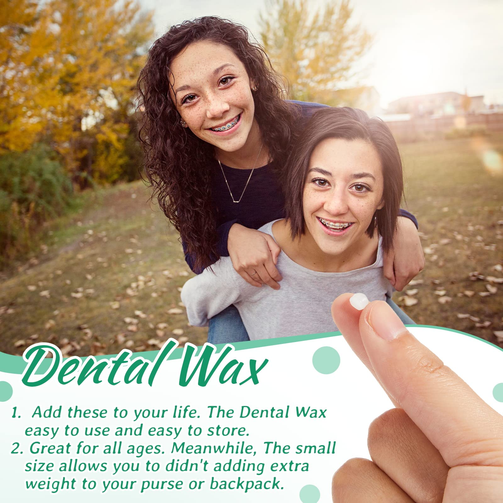 Paquete de 40 unidades de cera de ortodoncia transparente para los dientes, cera dental de ortodoncia para aparatos ortodónticos y aparatos orales con estuche de almacenamiento colorido y 7