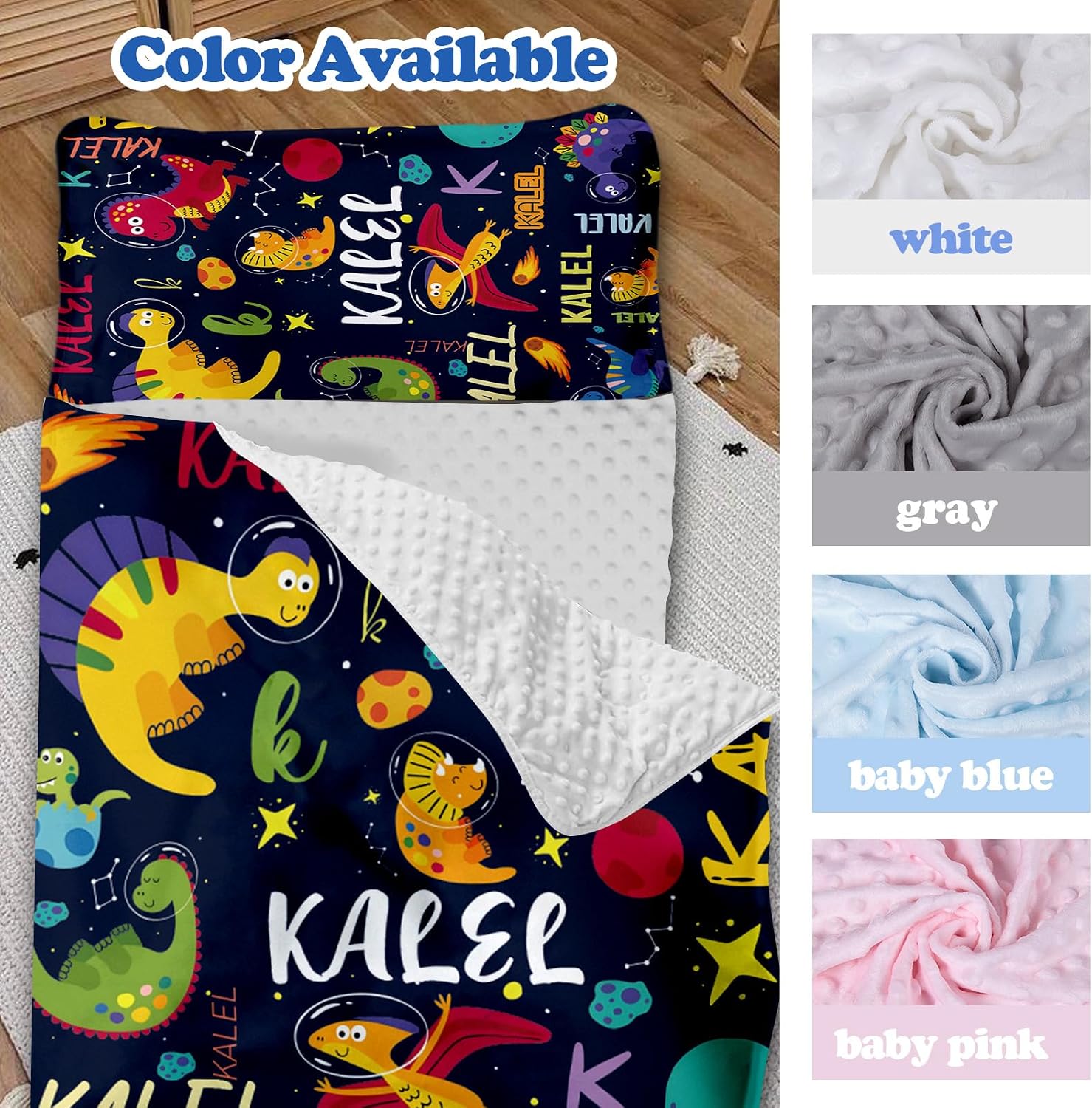 Dyoart Personalized Toddler Nap Mat, Custom Baby Name Sleeping Bag for Preschool Daycare Kinder, Sleeping Mat Bedding Set with Blanket Pillow, Portable Nap Sack for Infant Children Boy, Cosmic Dino