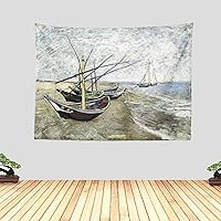 Vista 27 de Chitteri Vincent van gogh - Tapiz colgante de flores de almendra, 60 x 45 pulgadas, arte de pared de poliéster para decoración del hogar