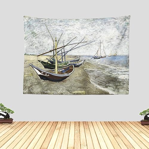 Miniatura 27 de Chitteri Vincent van gogh - Tapiz colgante de flores de almendra, 60 x 45 pulgadas, arte de pared de poliéster para decoración del hogar