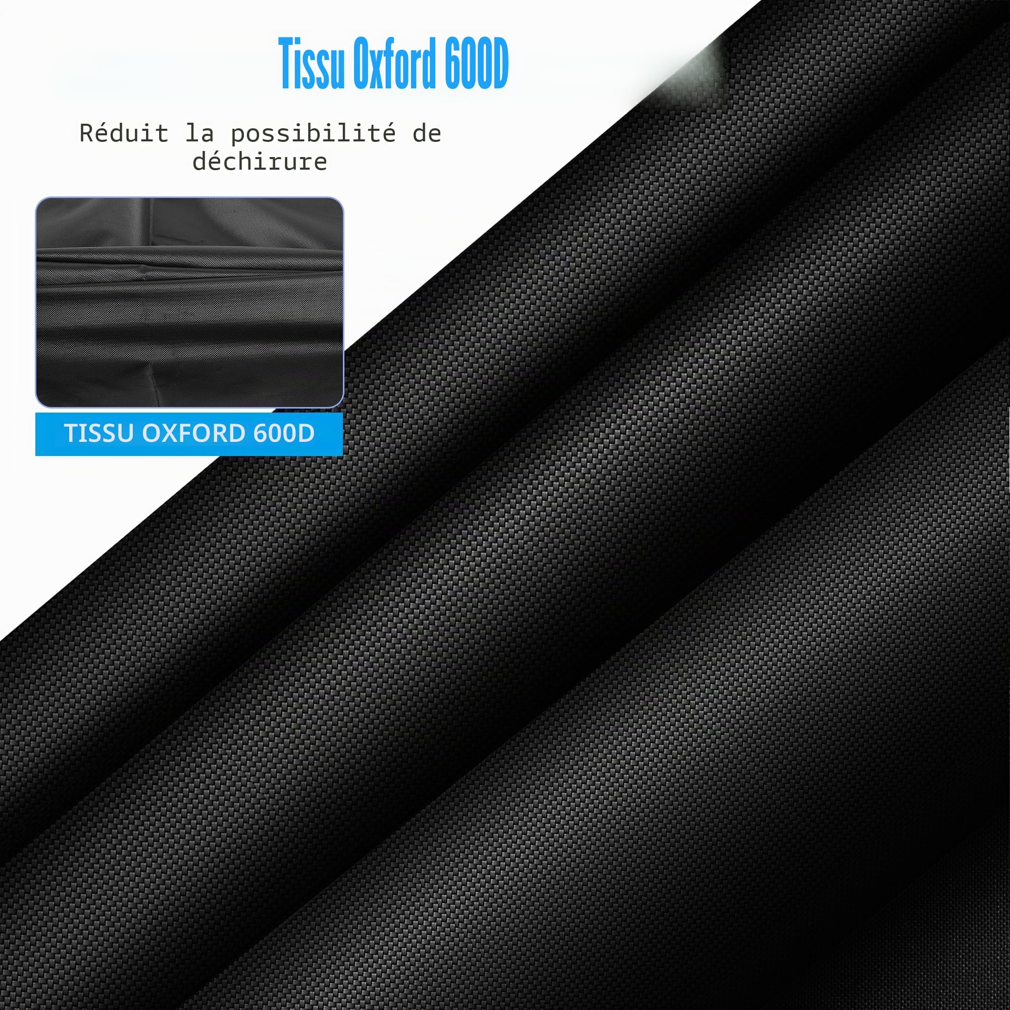 Housse de table de ping-pong 600D universelle, 2,3 x 1,5 m, imperméable, résistante au soleil, convient aux tables pliantes et plates, noir, tissu Oxford