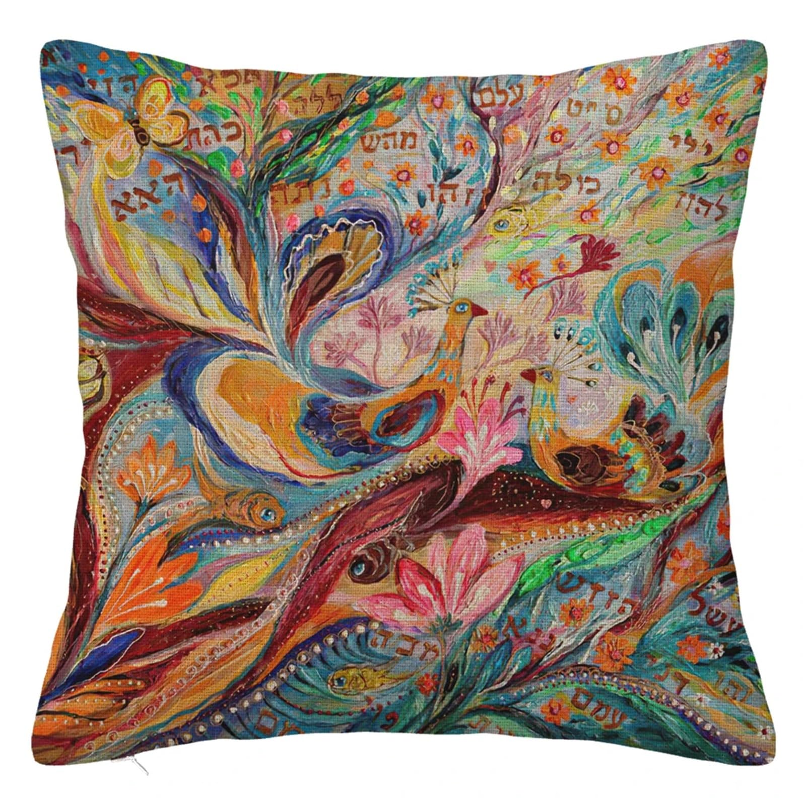 SHBHWS Branch Bird Flower Linen Pillowcase Sofa Cushion Cover Home Decoration 40x40 50x50 60x60 45x45 For Living Room Sofa(Color 15,500mm*500mm)