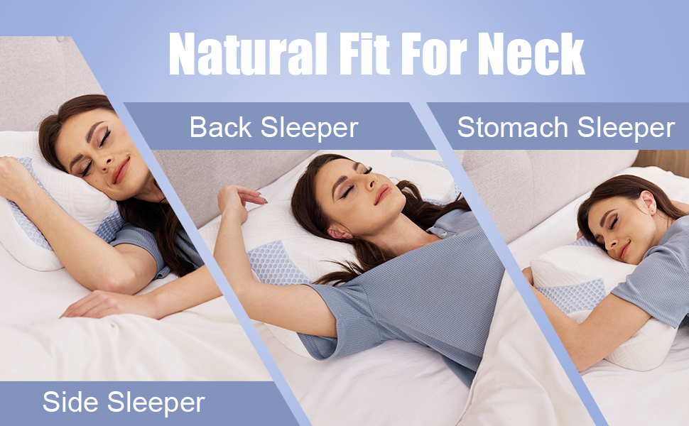 Almohada Viscoelástica Cervical Con Funda De Bambú | Antiácaros Y Transpirable | Para Dolor De Cuello Y Espalda