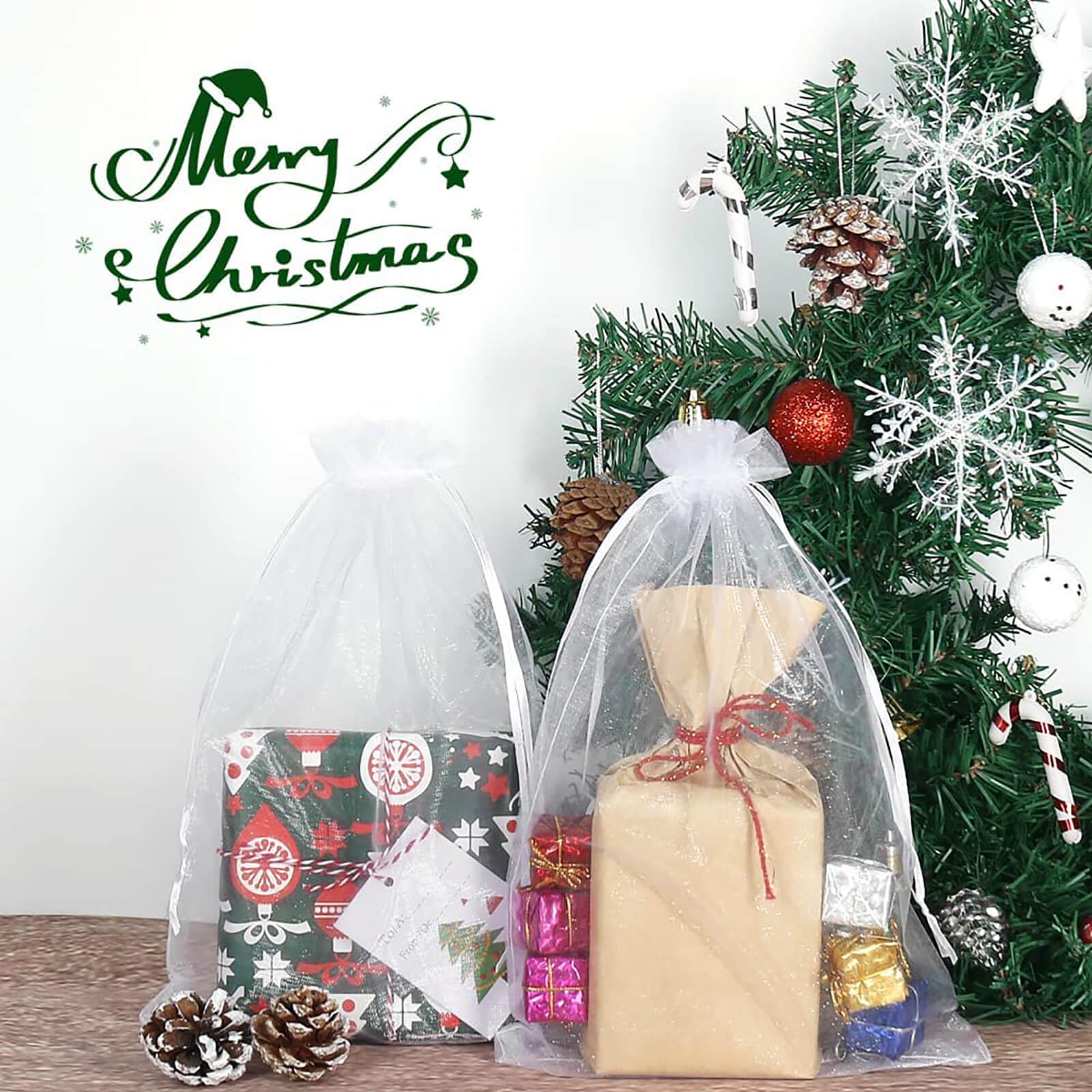 Dealglad - Set de 100 bolsitas de organza, con cordón, adecuadas para fiesta, boda, regalos