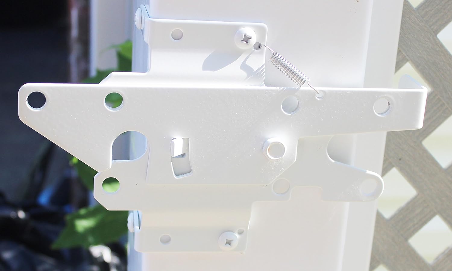Heavy Duty Stainless Steel PVC/Vinyl Fence Gate Latch and Screws-White