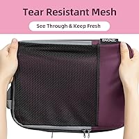 Vista 246 de BAGAIL 4 juegos/6 juegos/8 cubos de compresión para embalaje, accesorios de viaje, organizadores de embalaje expandibles (malla cuadrada, 06-beige)