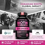 Biotine 10000MCG Vitamines capillaires pour la croissance des cheveux Femmes & Croissance des ongles - Prise en charge de la fonction musculaire - Supplément de biotine - Produits de croissance des cheveux pour les femmes - 120 gélules