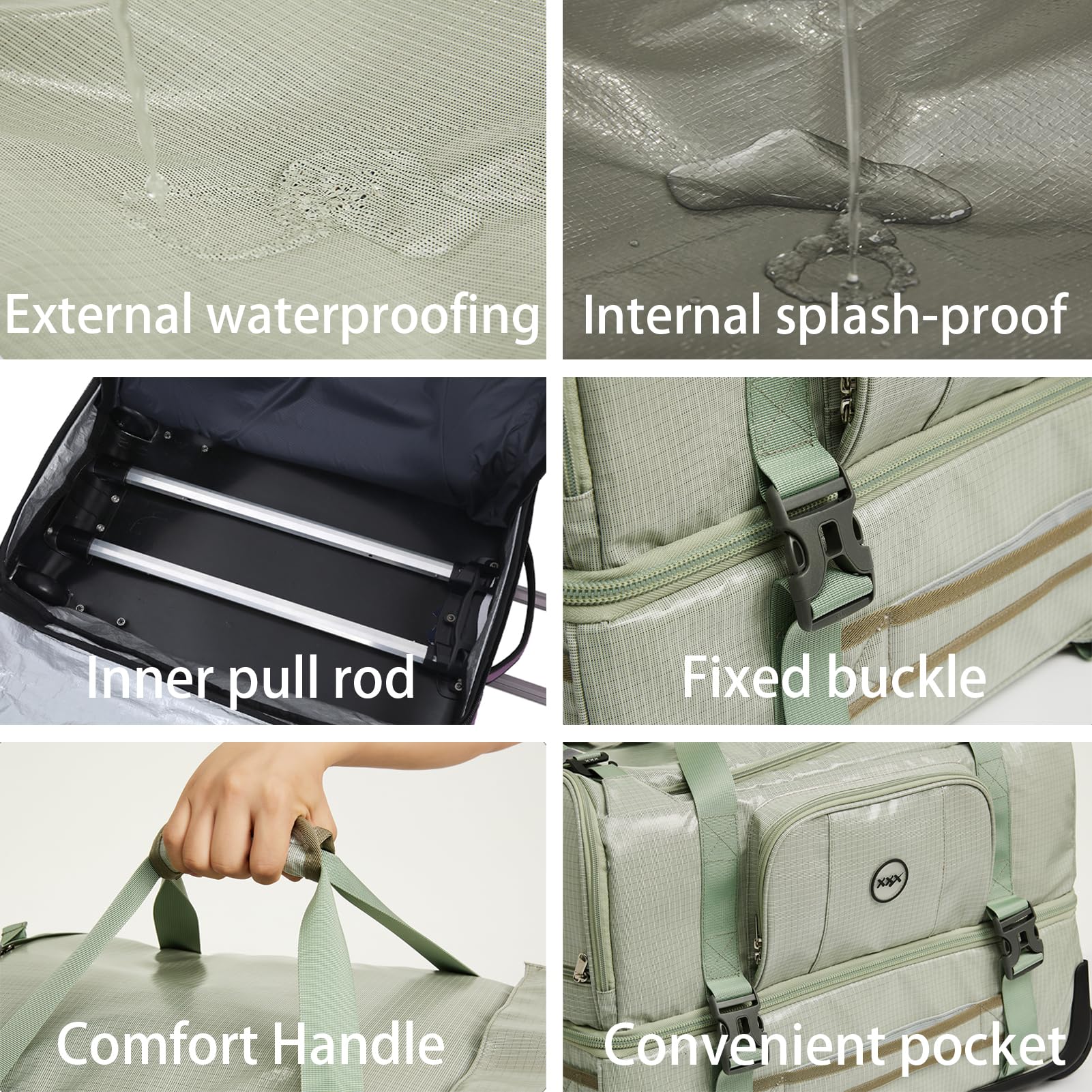 90L/100L Koffer Skitasche Reisetasche mit Rollen Skikoffer wasserdichte Große Ski Trolley Tasche Kofferrolle Rollkoffer Reisekoffer Snowboardtasche Sporttasche