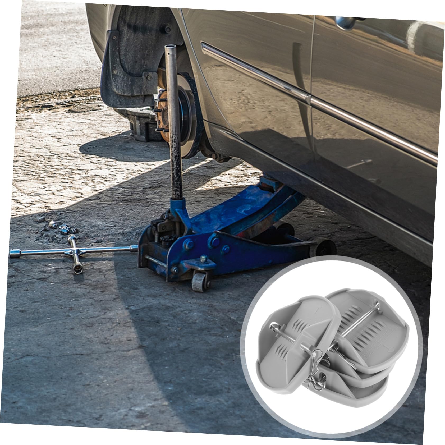 BESTYASH 4 Stück Wohnmobil Wagenheberauflagen aus Robustem Kunststoff Grau Universelle Anhänger Stützplatten für Stabile Nivellierung und Ausgleich Beim Camping
