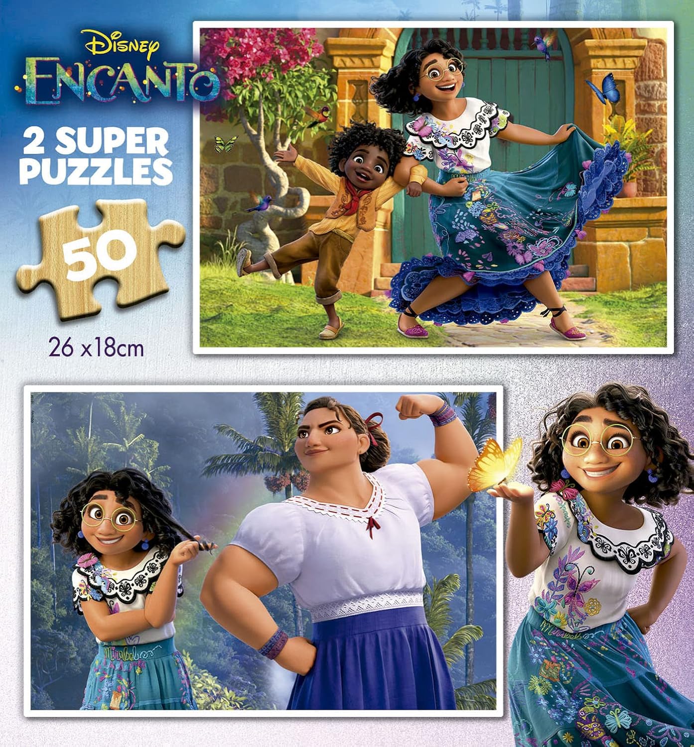 Educa - Charm, Disney. 2 Wooden Puzzles with 50 Pieces Each, from 4 Years. 2 Children's Puzzles of Ecological Wooden Charm Composed of 50 Pieces Each. Eco Friendly (19198)