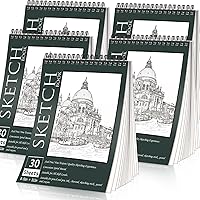 OSIMIG 5-Pack 8.5x11 Spiral Bound Sketchbooks, 150 Sheets 100gsm Thick Paper, Top Flip Pads for Kids, Artists, Adults - Drawing Supplies