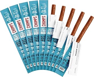 Grass Fed Beef Jerky Meat Snack Sticks, AIP Diet Compliant, Keto, Paleo, Whole30 Approved, Low Carb, Gluten Free, Sugar Free, 90 Calories 1.15 Oz Sticks, Sea Salt Beef 10 Pack