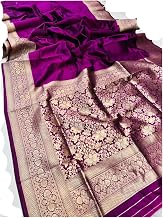 AMIRAT women's banarasi silk saree | Silk Plan Saree Zari Border With Blouse Piece
