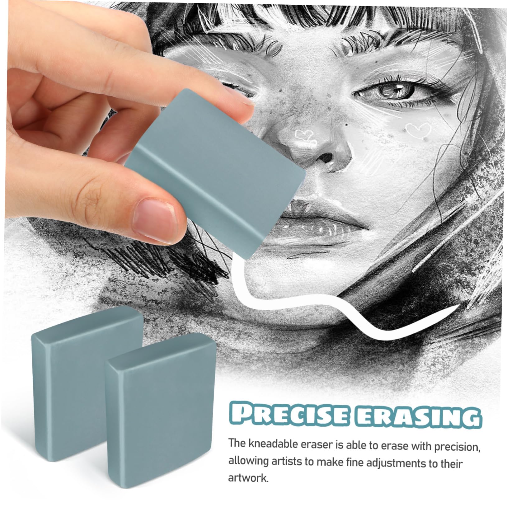 NUOBESTY 5 Sätze Radiergummi Block-radierer Gummiradierer Zum Zeichnen Klare Haarbänder Malradierer Klare Bänder Gummibänder Formbar Löschschild Löschen Plastilin Blue 12 Stück * 5
