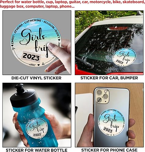 Miniatura 2 de Calcomanía personalizada con nombre para niñas, viaje 2025, vacaciones en la playa, verano, viajes, océano, mar, troquelada, impermeable, adhesivo