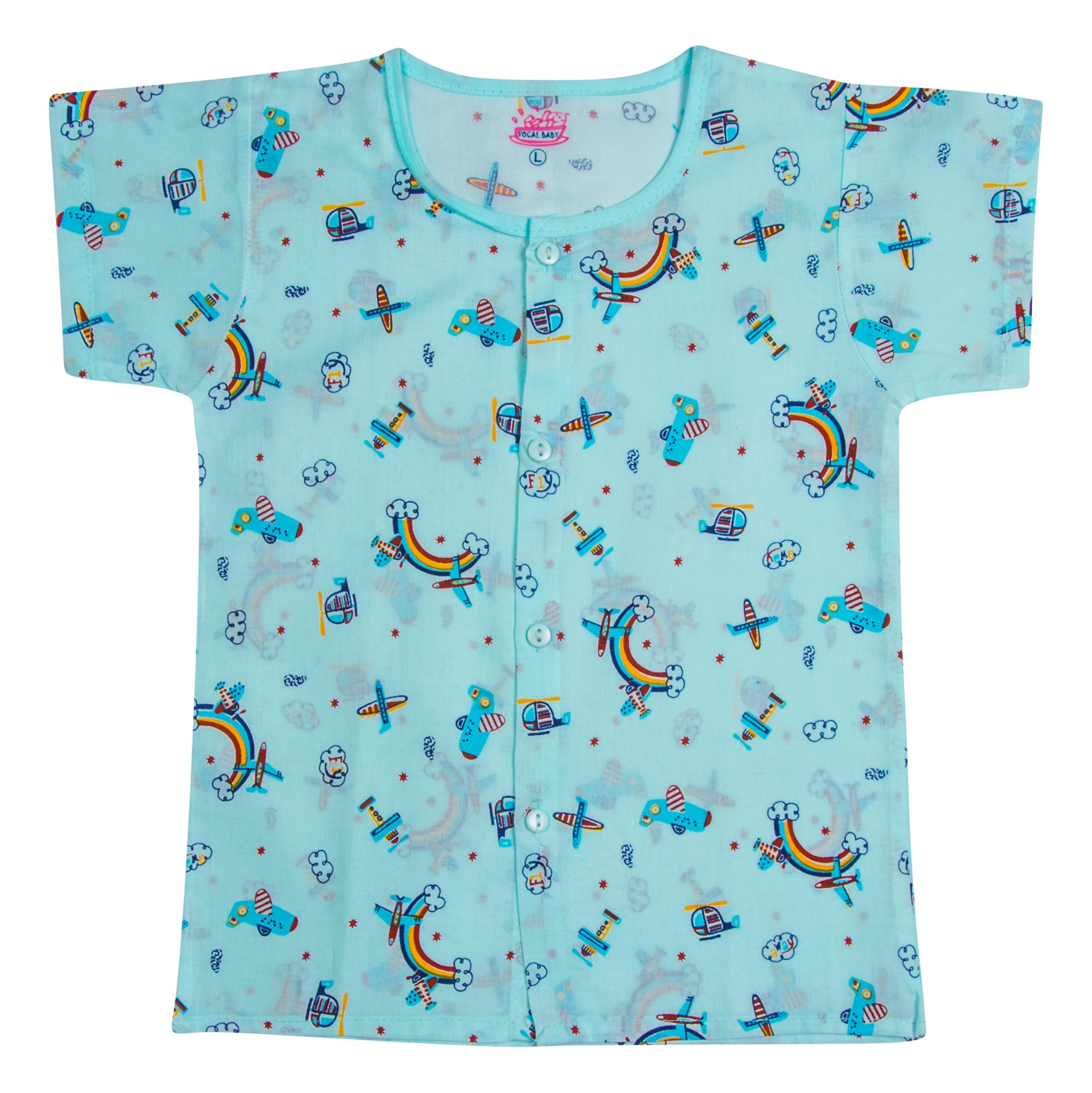 Dazzlia masleen Cotton t Shirt/Shirt Front Button Half/Full Sleeve for Summer boy (18-24 Months, Multicolored) 3