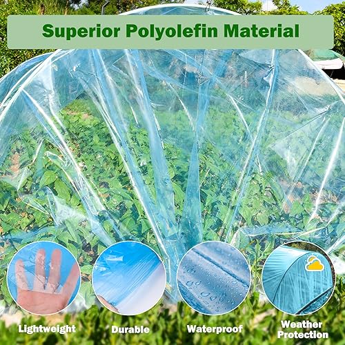 Miniatura 3 de hannger Plástico para invernadero, cubiertas de plantas de 10 x 13 pies, cubiertas de hileras de jardinería para camas de jardín, 3 juegos de aros