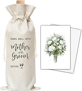 Dskly Mother Of The Groom Gifts Wine Bag & Card, Wine Bag Gifts For Mother-In-Law From Bride Groom, Pairs Well With Mother Of The Groom Wine Bag For Bridal Shower Wedding Engagement Party -36