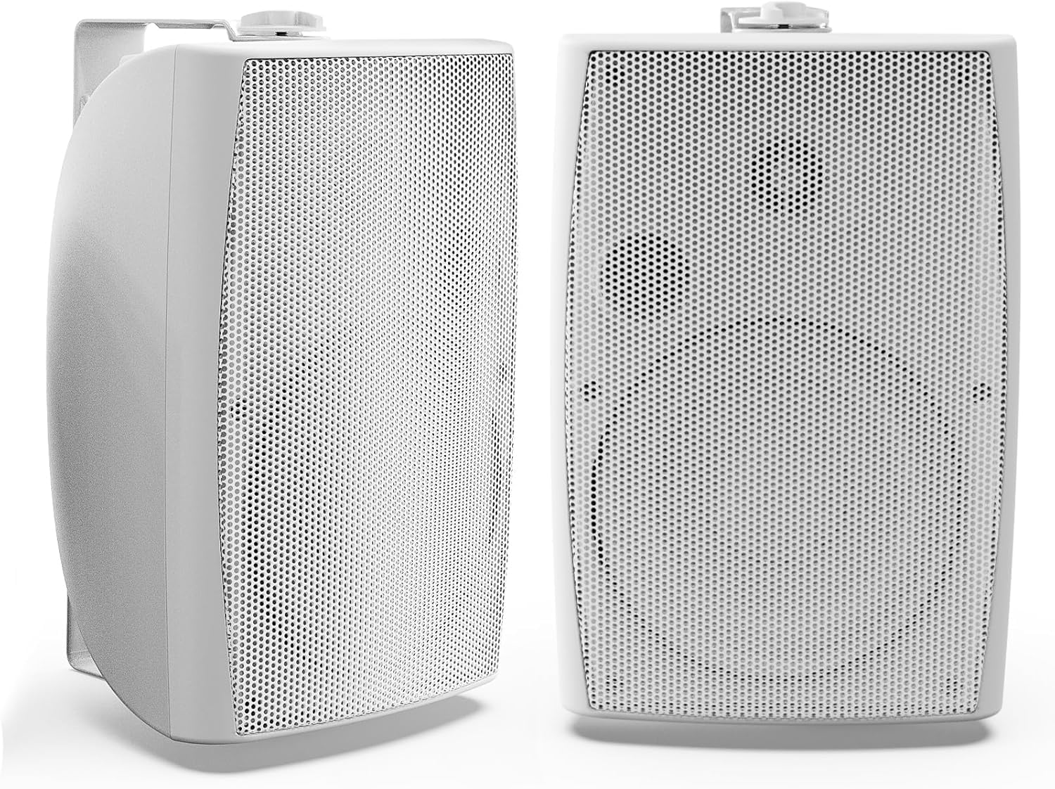 Herdio 8 Inch 600W Outdoor Bluetooth Speakers Waterproof with Powerful Bass, TWS Pairing Wall Mount Durable Loud Sound System | Ideal for Large Spaces: Commercial Areas, Spacious Backyards (White)