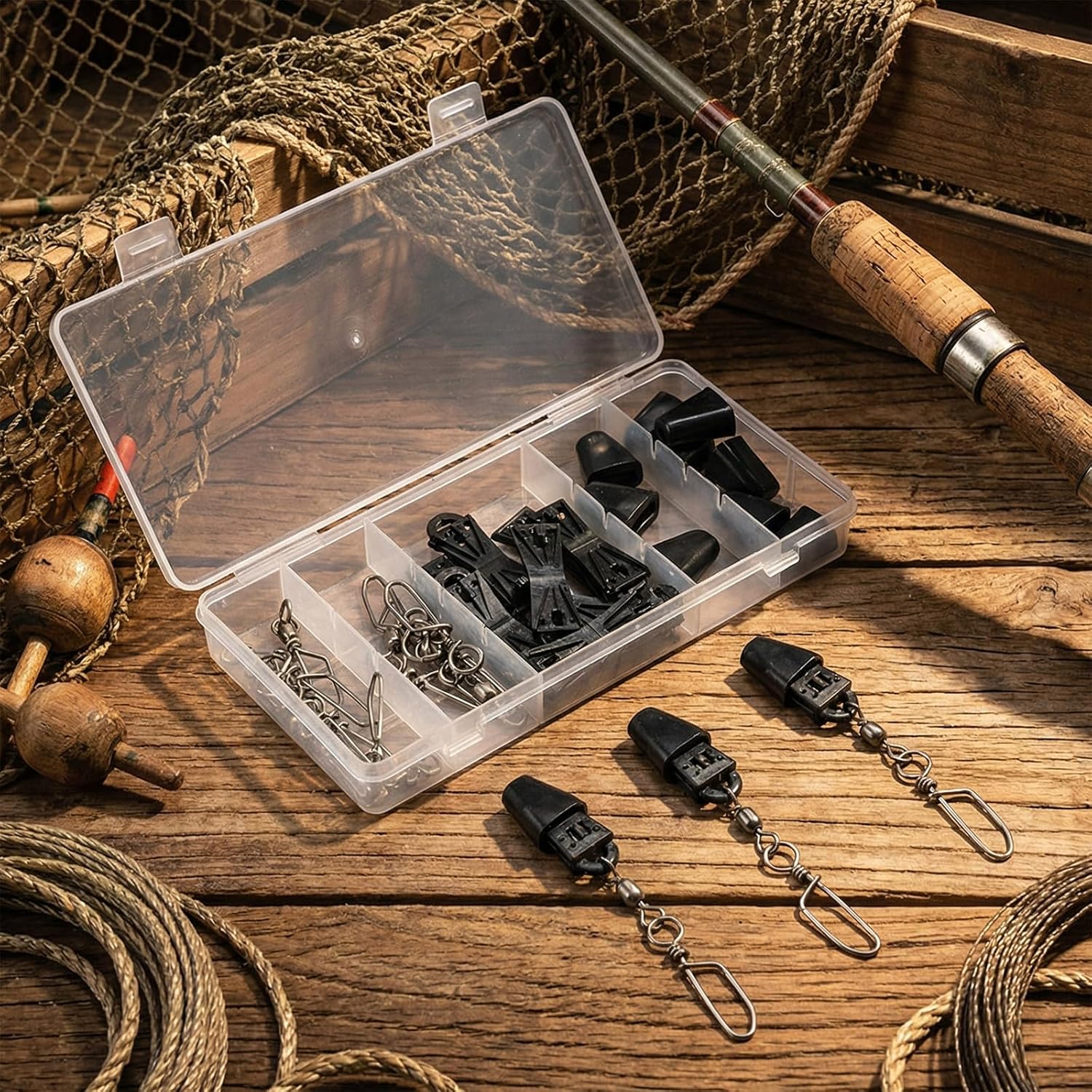 Downrigger Terminal Kit Fishing Boating Accessories Deep Water Trolling Release Kit Marine Downrigger Set with Storage Box Boat Fishing Terminal Tool for Saltwater and Freshwater