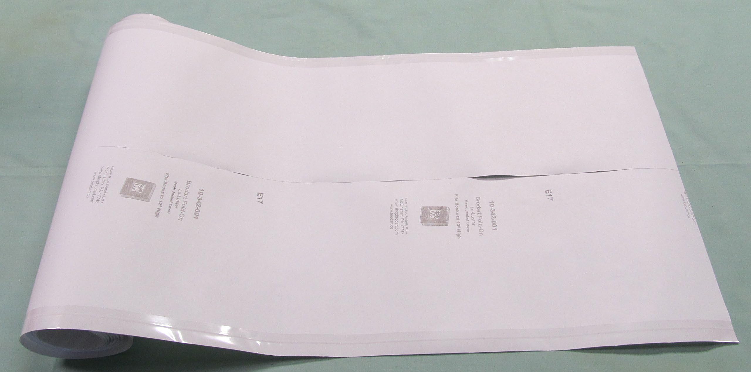5 Yard Roll of 14" Brodart Fold-On Book Jacket Covers - Center-Loading, Clear, Mylar, Adjustable