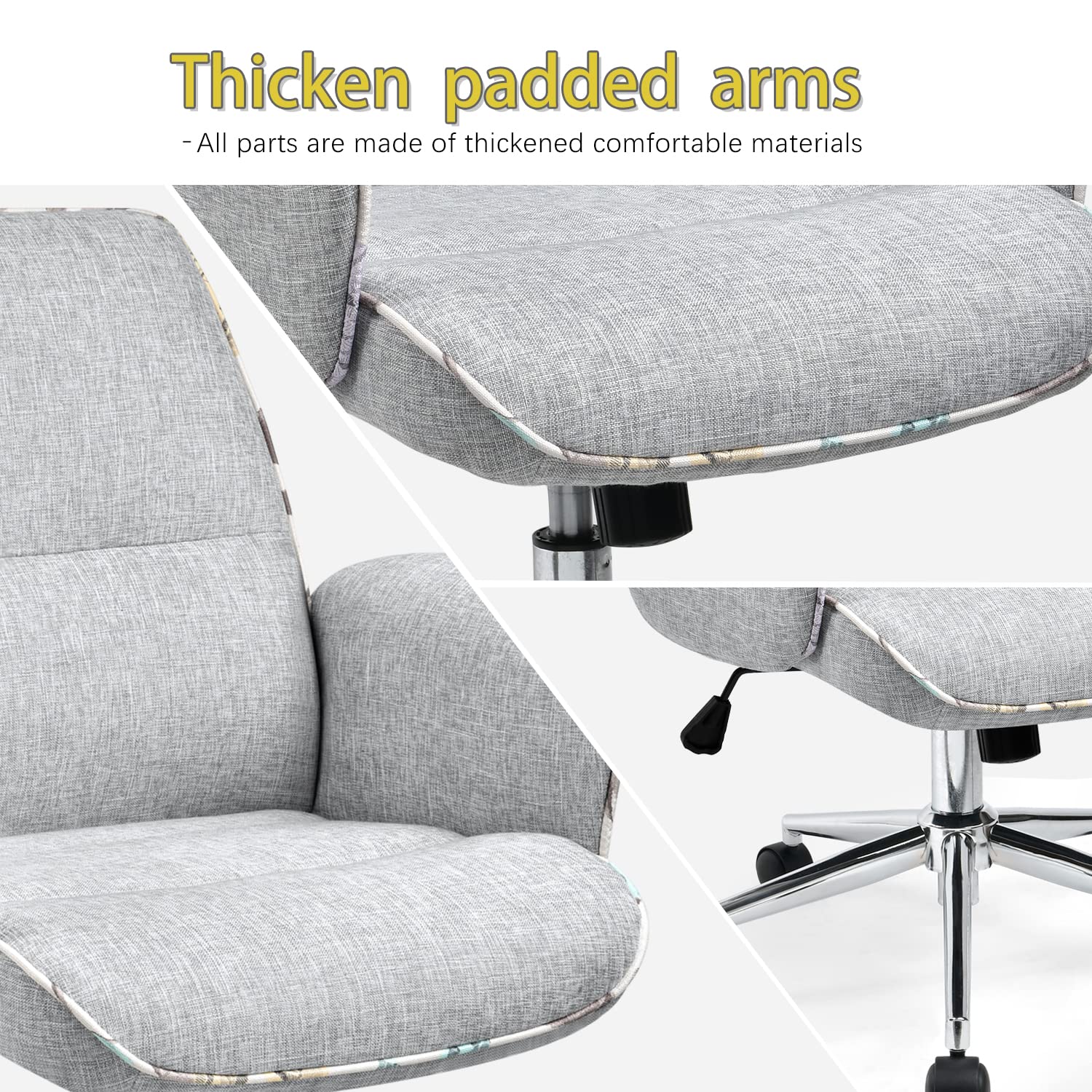 Comhoma Office Chair, Modern Home Office Chair Living Room Fabric, High