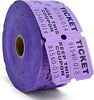 L LIKED Raffle Tickets Double Rolls 1000 Per Roll 50/50 Raffle Tickets for Events,Carnivals, Entry, Class Reward, Prizes(Purple)