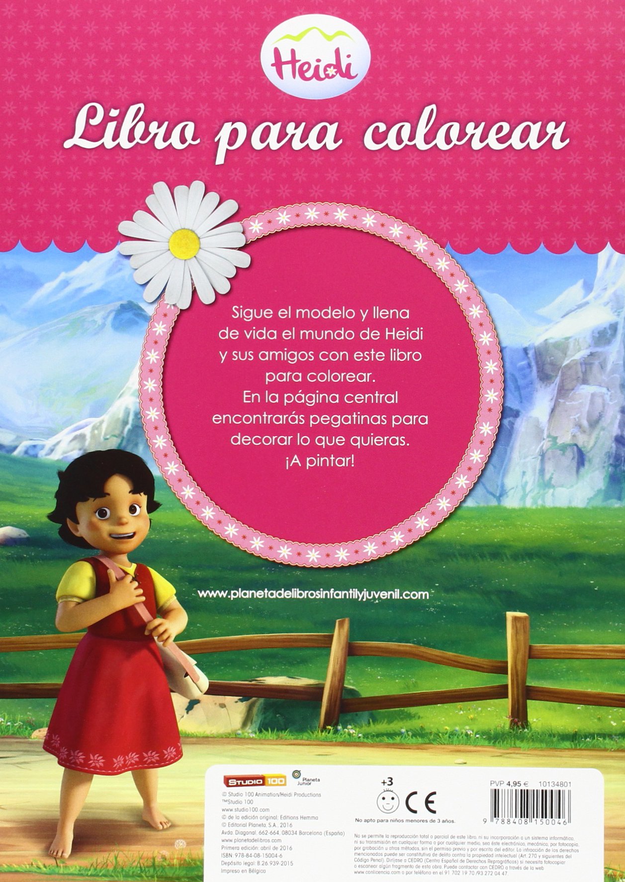 Heidi. Un paseo por las nubes. Libro para colorear con pegatinas